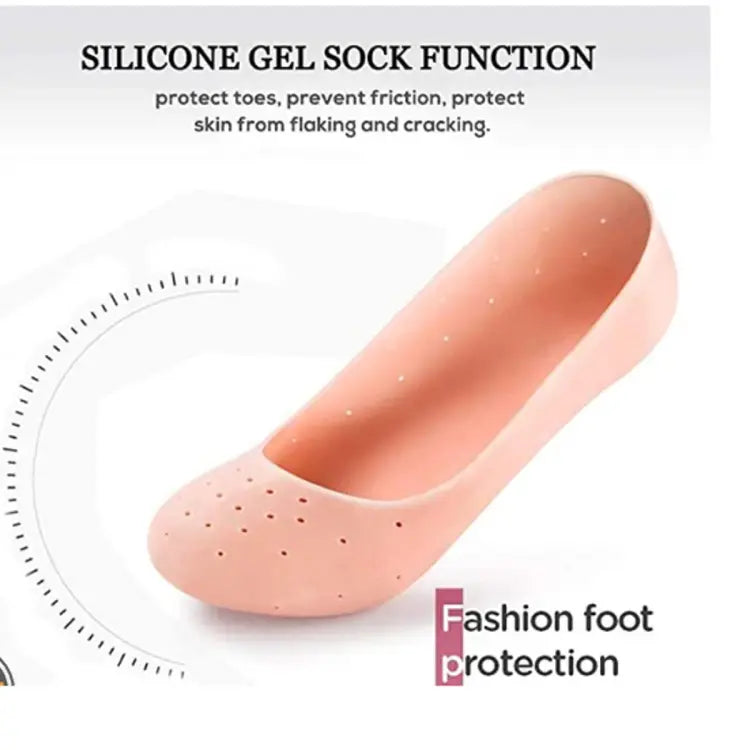 1 Pair Full Length Silicone Gel Moisturizing Socks Foot Care Protector Cracked Heel Socks